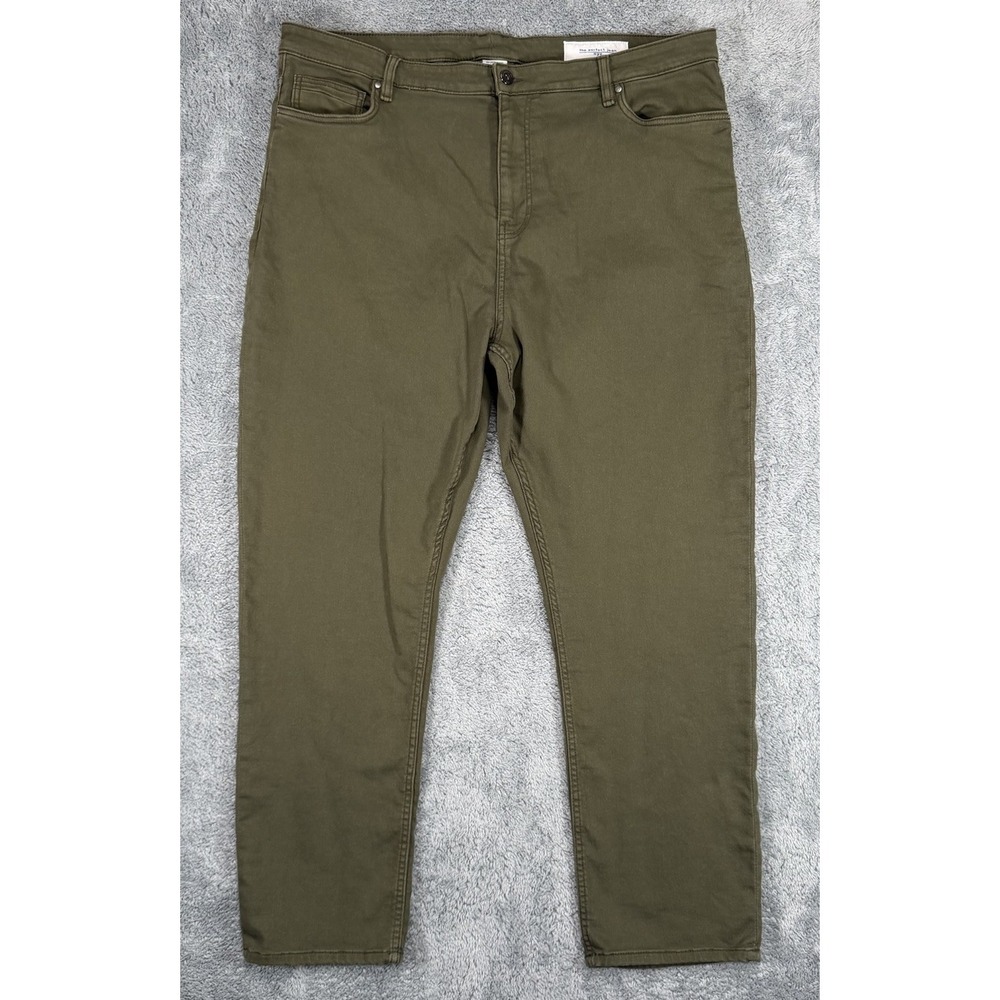 The Perfect Jean NYC Denkhaki Pants 42x30 Slim Thick Olive Straight Leg Stretch